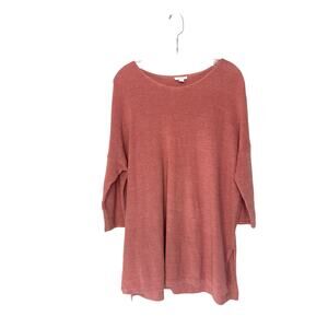 J. Jill Pure Jill Sweater Pink Cable Knit Soft Cozy Scoop Neck Casual Large